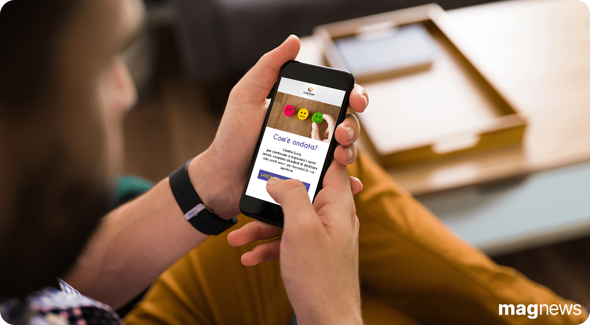 Esempio di un cliente che rilascia il suo feedback