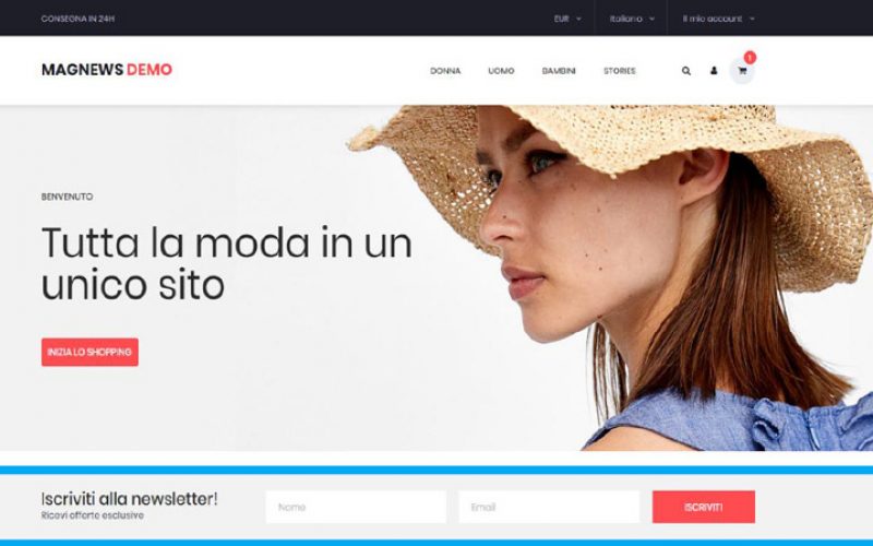 Banner Inline - Un banner di dimensioni ridotte che può essere utilizzato per raccogliere, ad esempio, l’iscrizione alla newsletter.