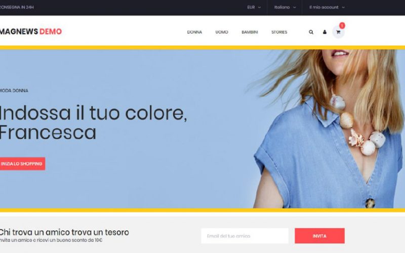 Banner - Elemento di dimensioni maggiori. Completamente personalizzabile, sia lato design sia per condizioni di visibilità, in modo che ogni visitatore abbia un visual differente.
